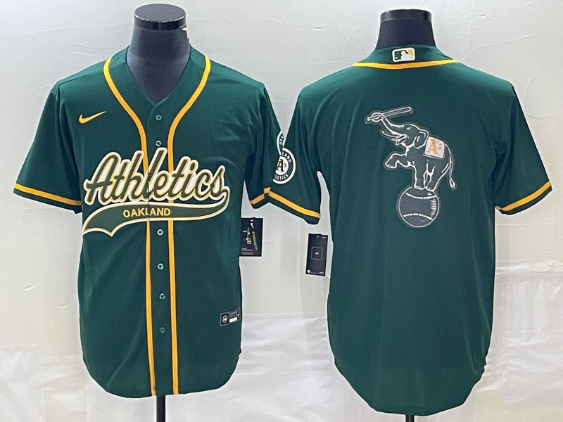 Men's Oakland Athletics Kelly Green Replica Game Jersey1 Joint Edition baseball jersey product view 1