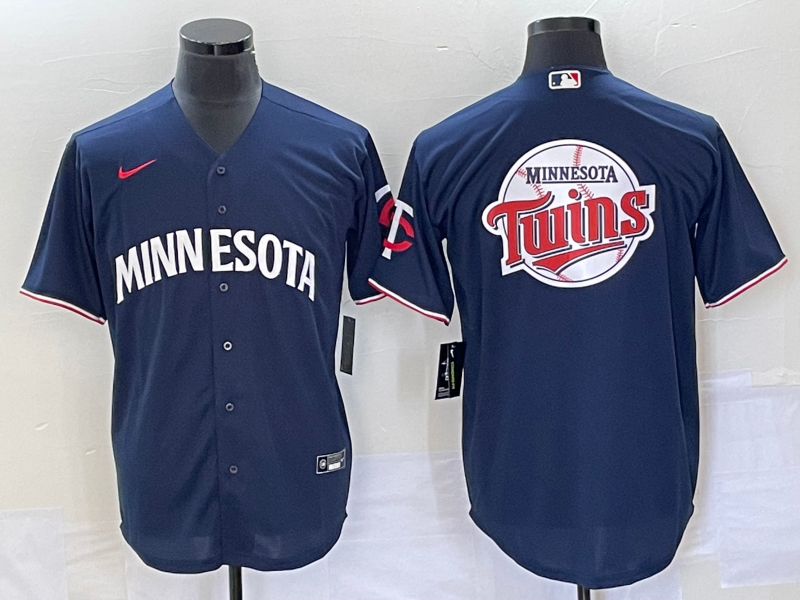 Men's Minnesota Twins Navy Alternate Replica Team Jersey1 baseball jersey product view 1
