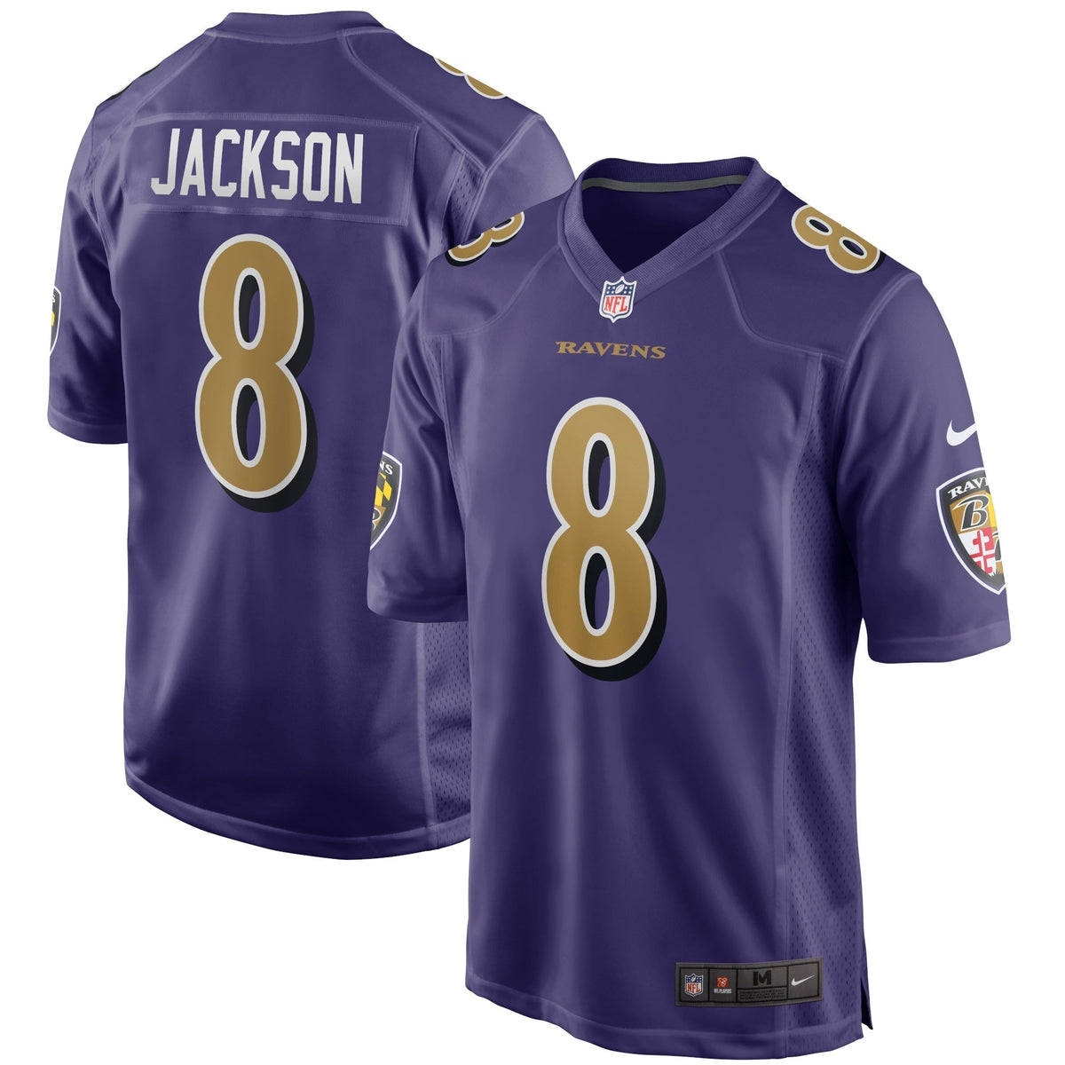 Lamar Jackson Baltimore Ravens Nike Alternate Game Jersey - Purple football jersey product view 1