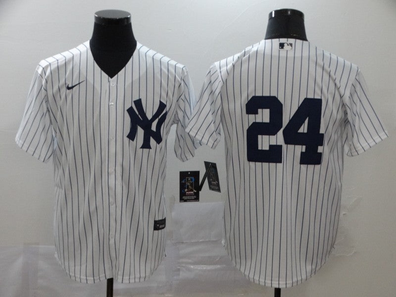 Men's New York Yankees Gary Sanchez #24 White Replica Player Name Jersey1 baseball jersey product view 1