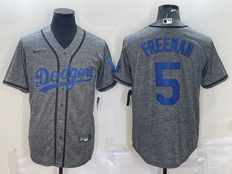 Men's Los Angeles Dodgers Freddie Freeman Gray Replica Player Jersey1 baseball jersey product view 1