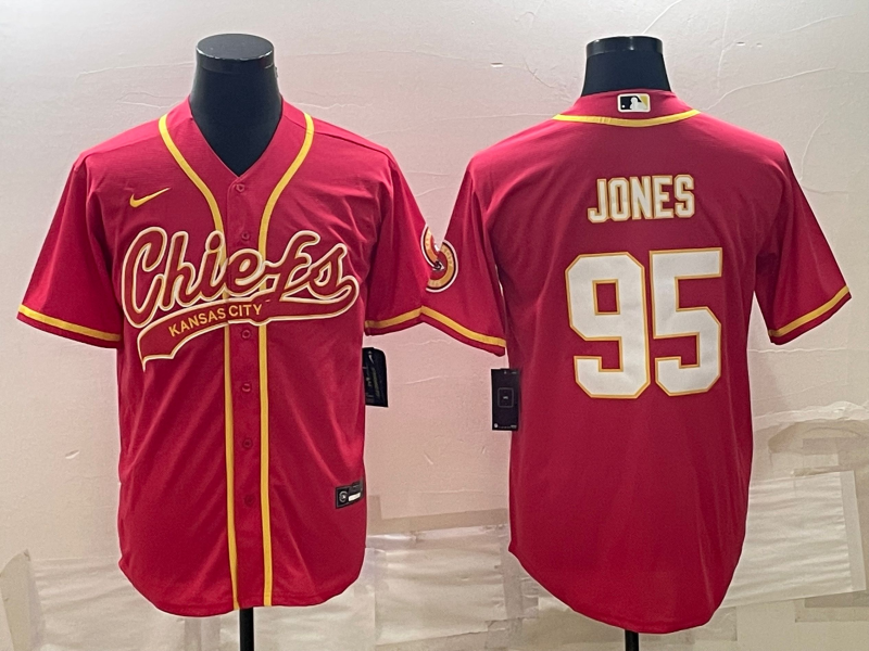 Men's Kansas City Chiefs Chris Jones #95 Red Game Jersey1 Joint Edition football jersey product view 1