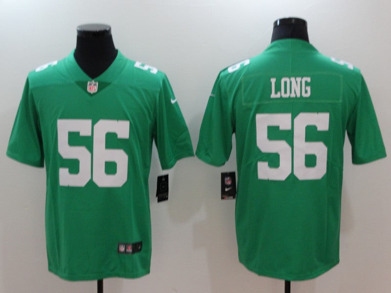 Men's Philadelphia Eagles Chris Long #56 Green Game Jersey1 football jersey product view 1