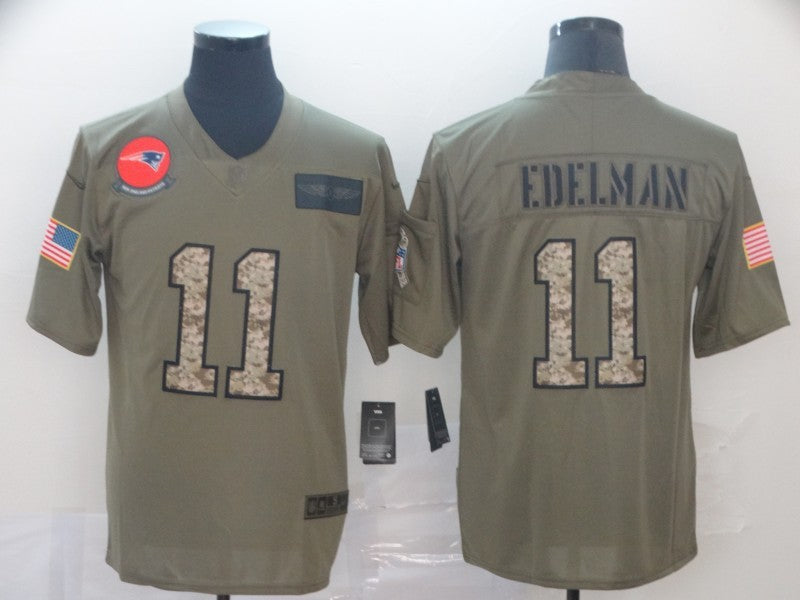 Men's New England Patriots Julian Edelman #11 Brown Player Game Jersey1 football jersey product view 1