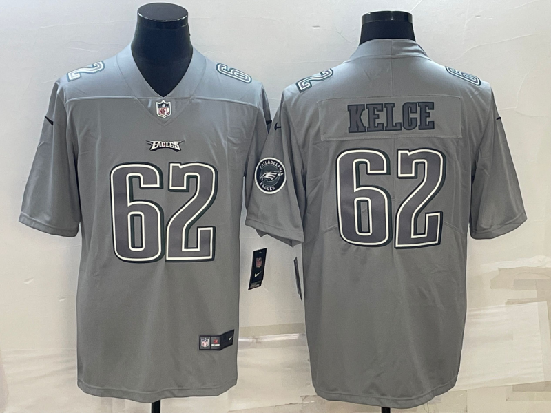 Men's Philadelphia Eagles Jason Kelce #62 Gray Atmosphere Fashion Game Jersey1 football jersey product view 1