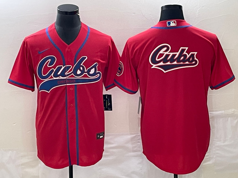 Men's Chicago Cubs Red Replica Player Jersey1 baseball jersey product view 1
