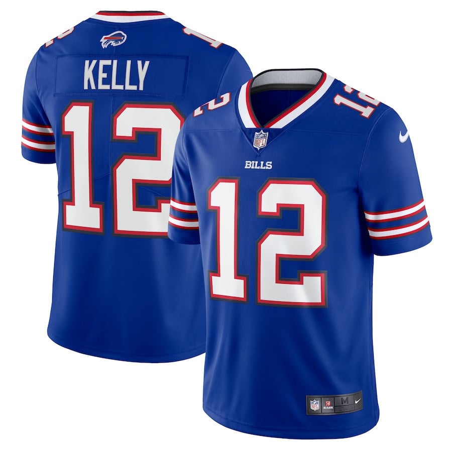 Jim Kelly 12 Buffalo Bills '90s Throwback Retired Player Limited Jersey - Royal football jersey product view 1