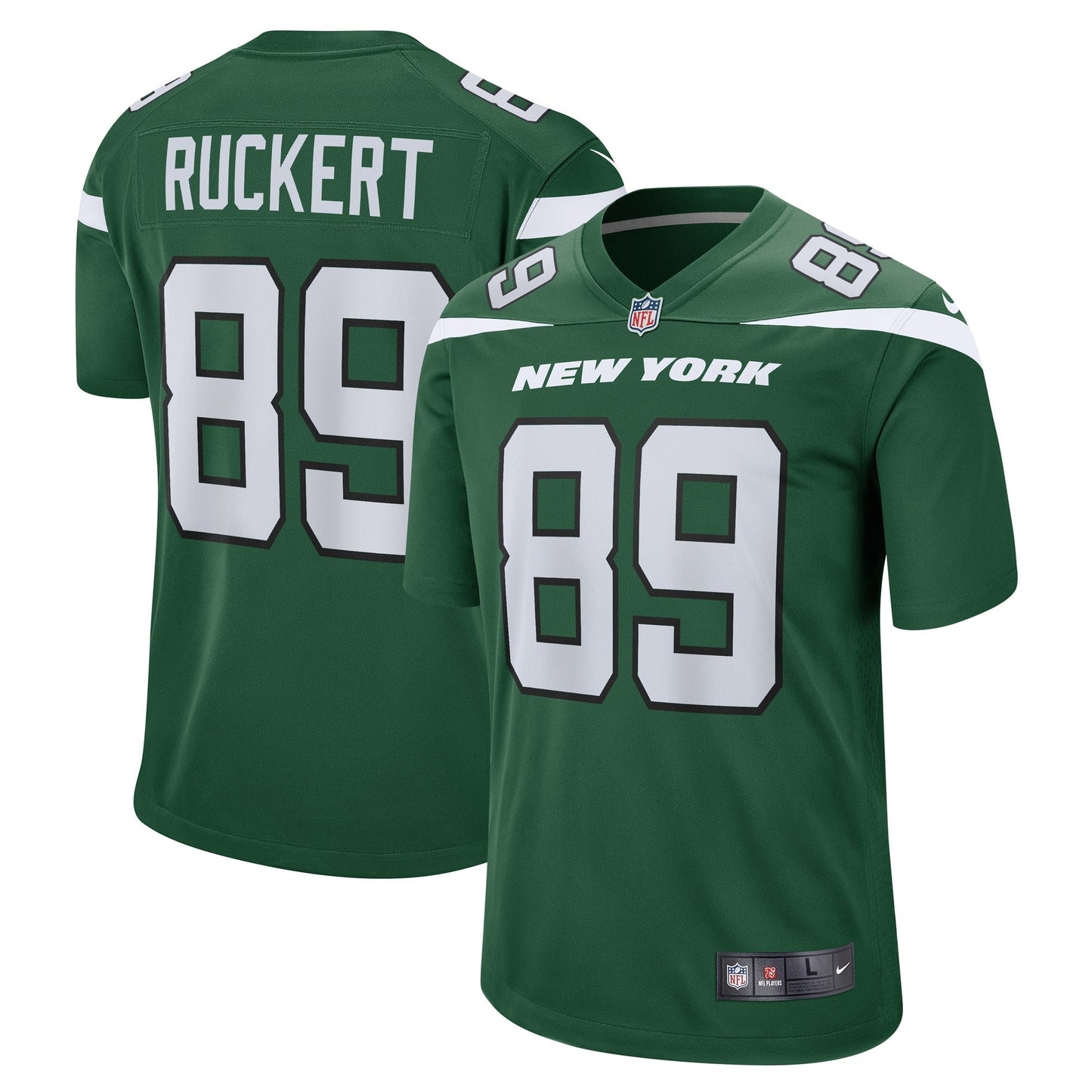 Jeremy Ruckert New York Jets Nike Game Jersey - Gotham Green football jersey product view 1