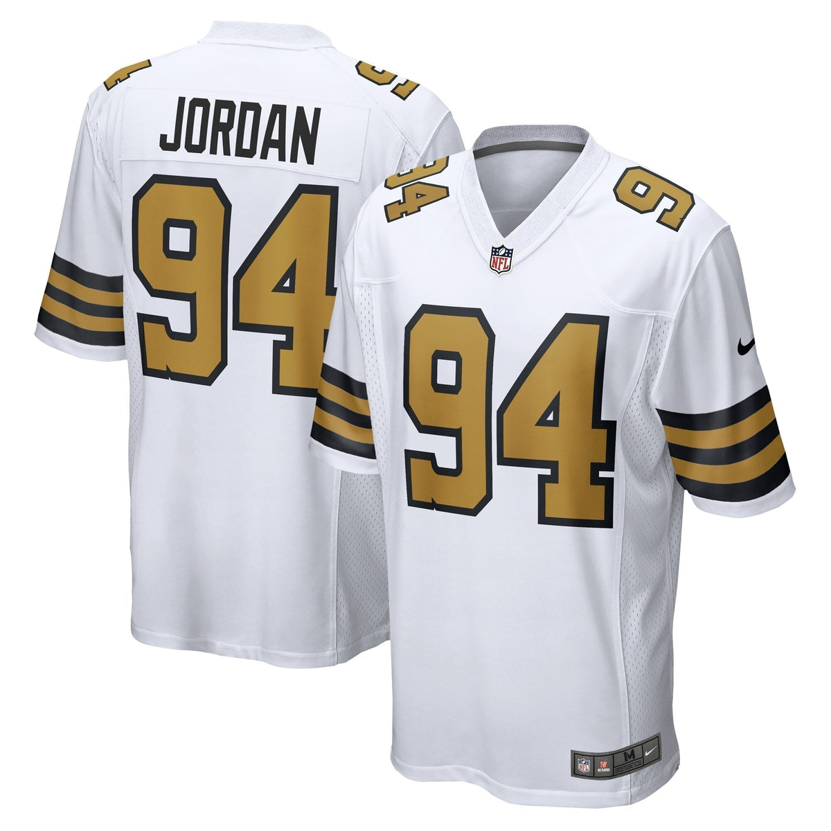 Cameron Jordan New Orleans Saints Nike Alternate Game Jersey - White football jersey product view 1