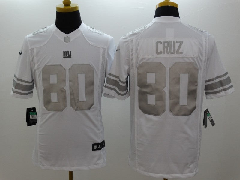 Men's New York Giants Victor Cruz #80 White Game Jersey1 football jersey product view 1