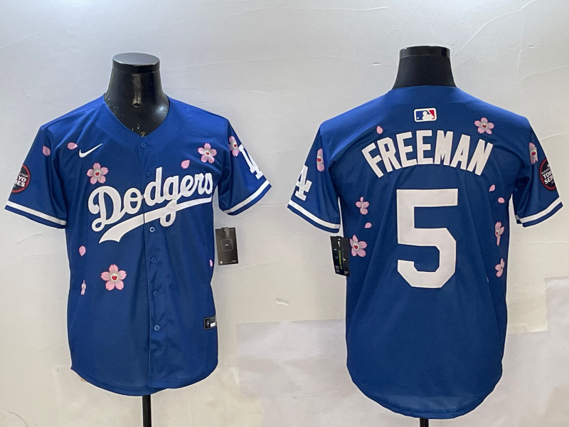 Men's Los Angeles Dodgers Freddie Freeman #5 Royal Alternate Replica Team Jersey1 baseball jersey product view 1