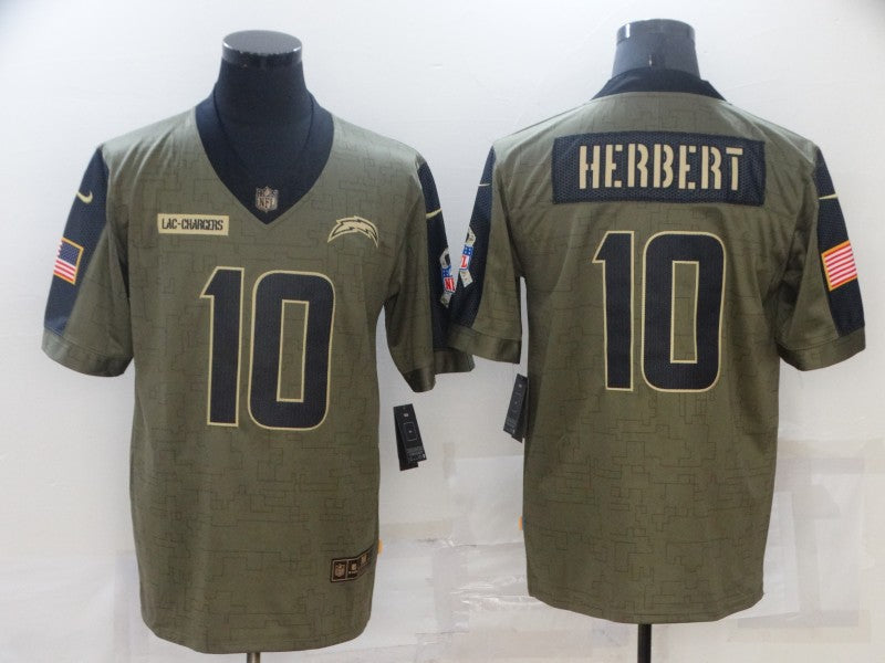 Men's Los Angeles Chargers Justin Herbert #10 Brown Game Jersey1 football jersey product view 1