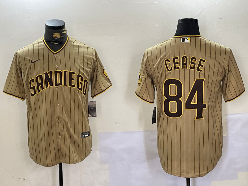 Men's San Diego Padres Dylan Cease #84 Tan Alternate Limited Player Jersey1 baseball jersey product view 1