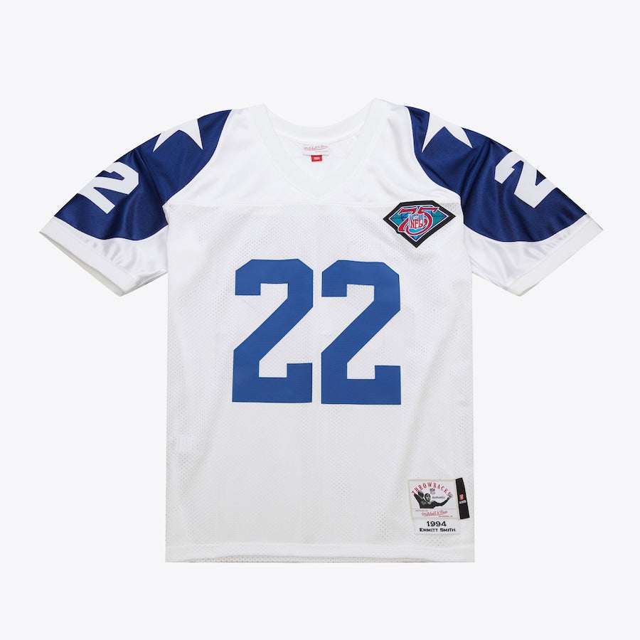 Men's Emmitt Smith White Dallas Cowboys 1994 Jersey football jersey product view 1