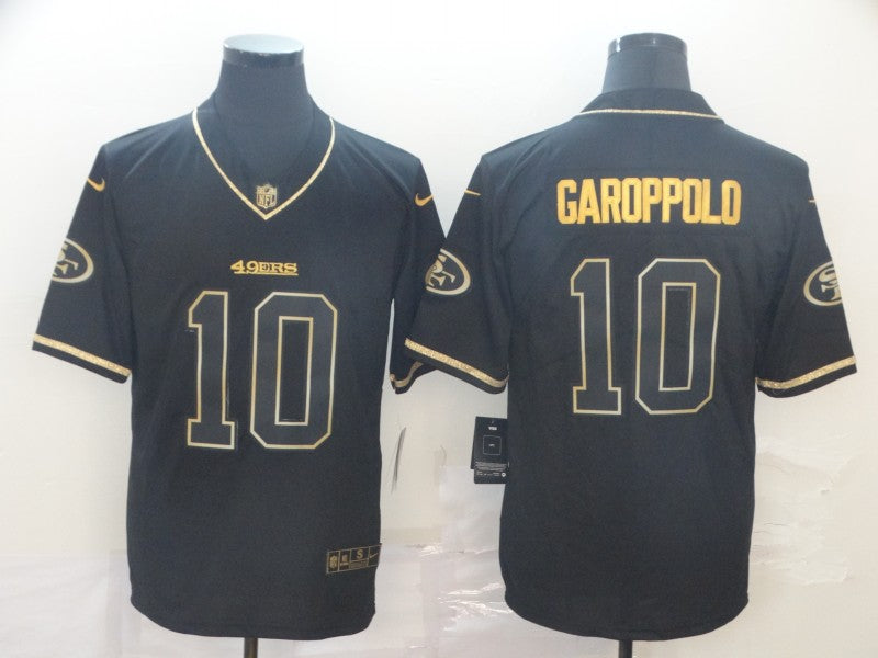 Men's San Francisco 49ers Jimmy Garoppolo #10 Black Game Player Jersey1 football jersey product view 1