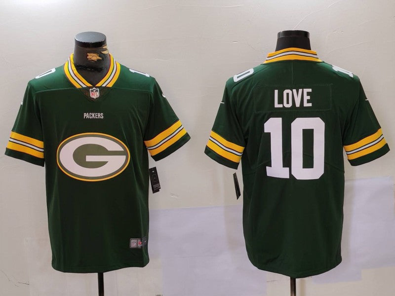 Men's Green Bay Packers Jordan Love #10 Green Player Jersey1 basketball jersey product view 1