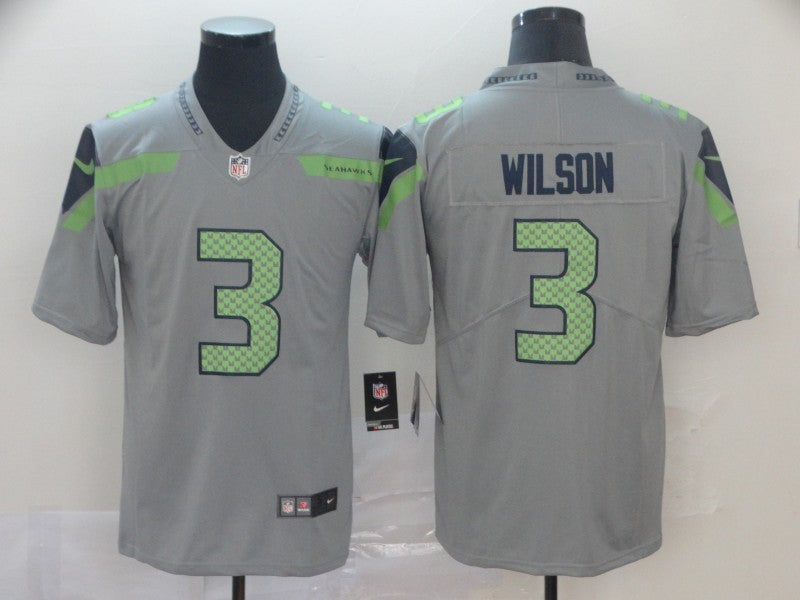 Men's Seattle Seahawks Russell Wilson #3 Gray Inverted Legend Jersey football jersey product view 1