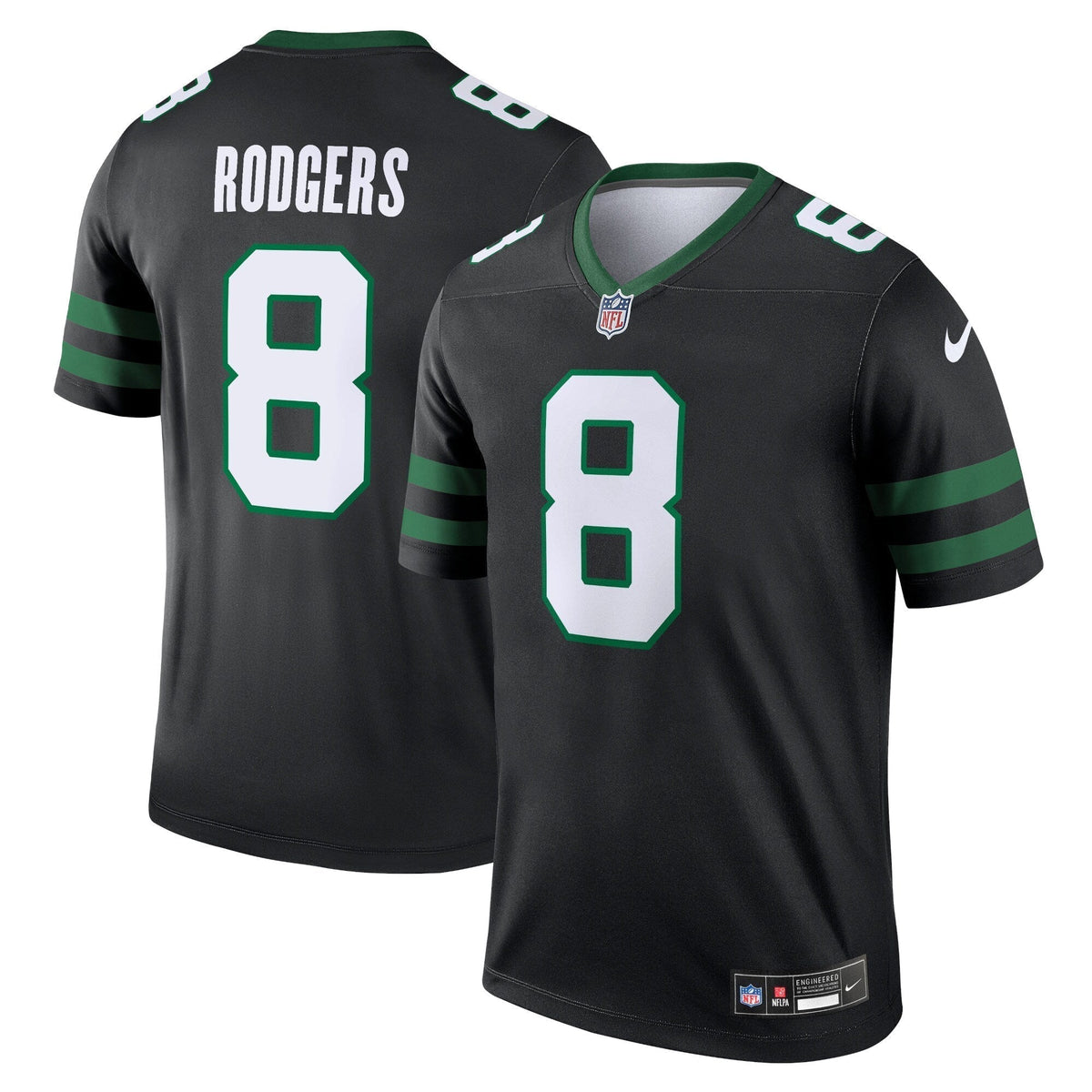 Aaron Rodgers New York Jets Nike Alternate Legend Jersey - Legacy Black football jersey product view 1