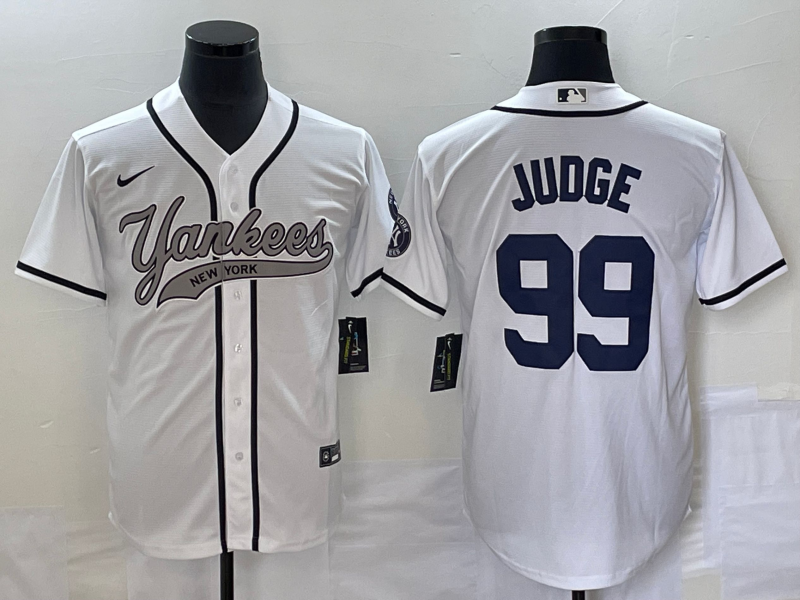 Men's New York Yankees Aaron Judge #99 White Player Jersey1 Joint Edition baseball jersey product view 1