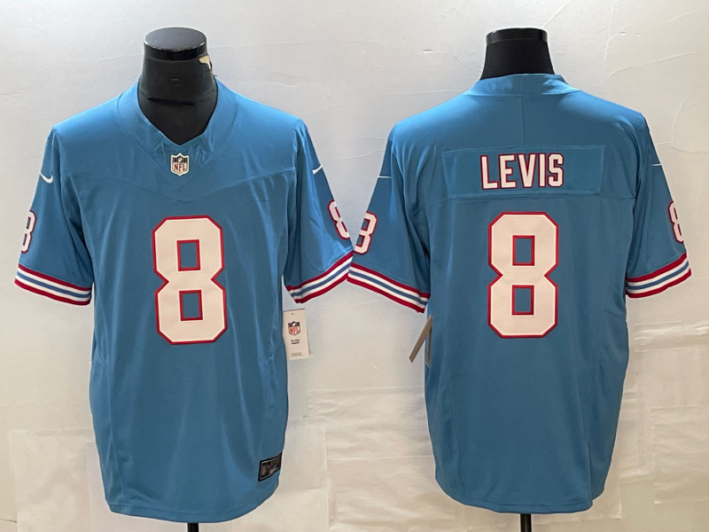 Men's Tennessee Titans Will Levis #8 Light Blue Oilers Throwback Legend Player Jersey1 hockey jersey product view 1