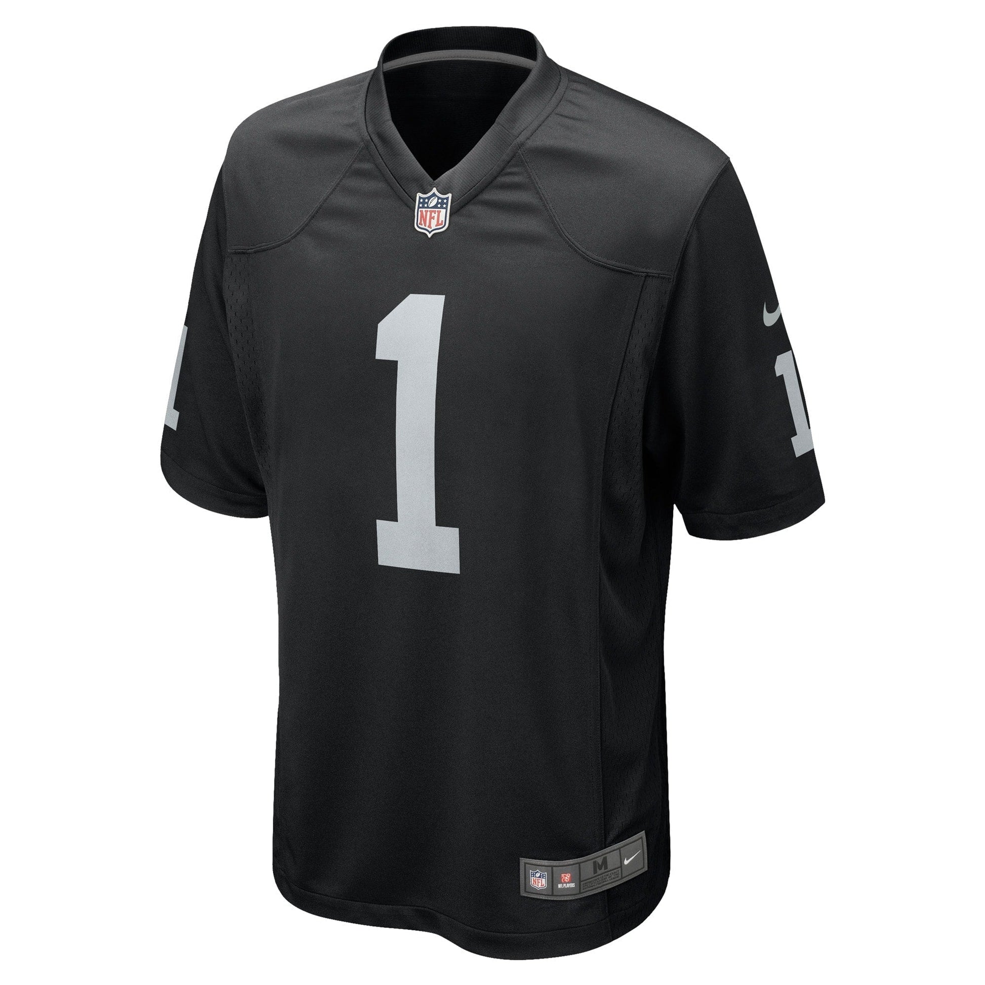 Number 1 Groom Las Vegas Raiders Nike Game Jersey - Black football jersey product view 2