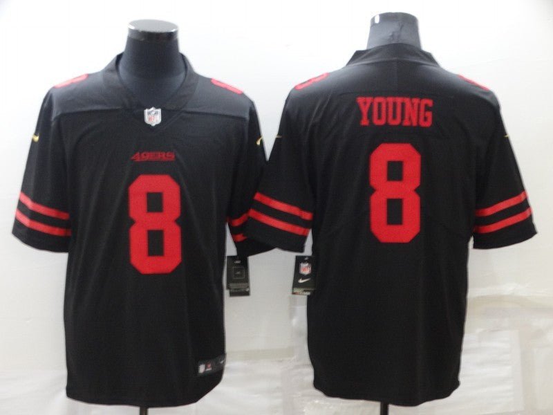 Men's San Francisco 49ers Steve Young #8 Black Game Jersey1 football jersey product view 1