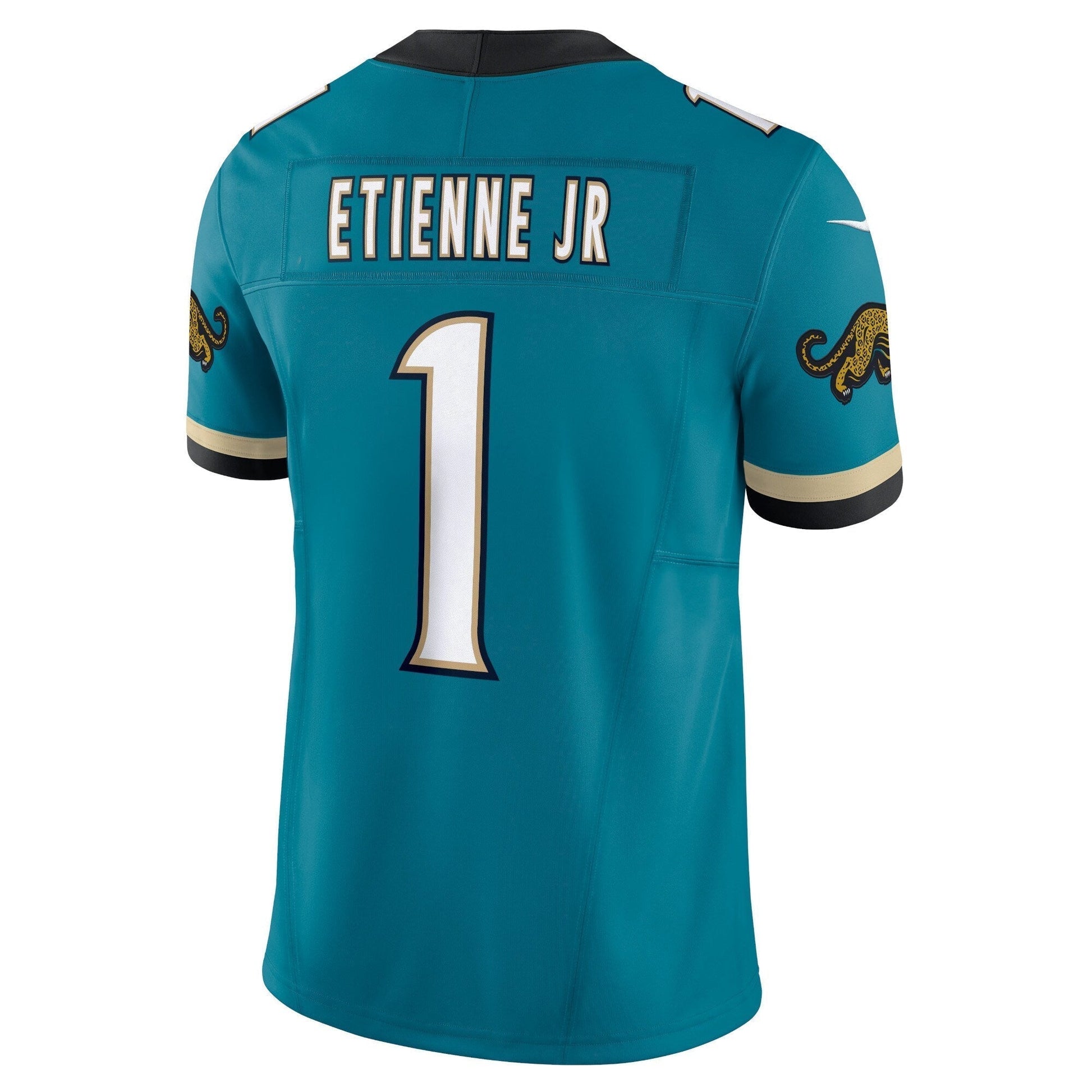 Travis Etienne Jacksonville Jaguars Nike Prowler Throwback Vapor F.U.S.E. Limited Jersey - Teal football jersey product view 3
