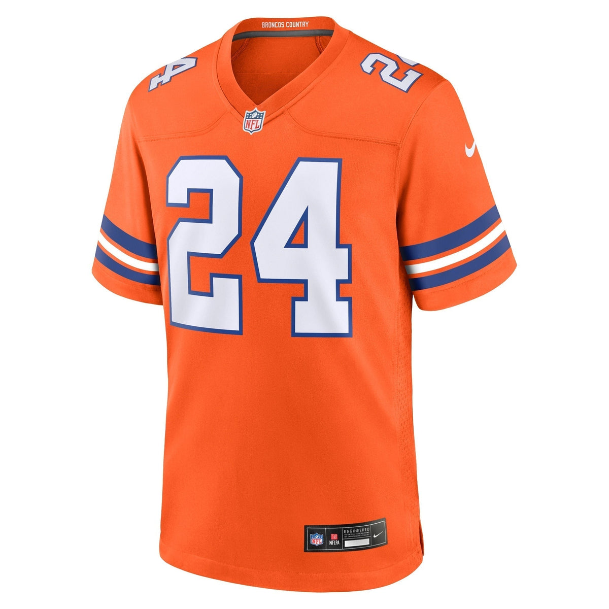 Champ Bailey Denver Broncos Nike Mile High Collection 1977 Throwback Retired Game Jersey - Orange football jersey product view 2