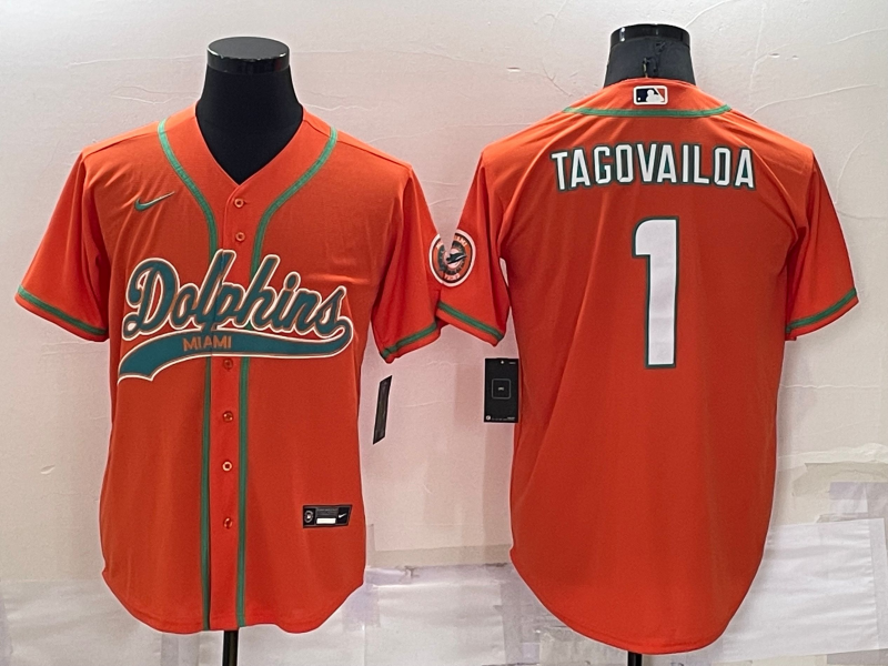 Men's Miami Dolphins Tua Tagovailoa #1 Orange Game Jersey1 Joint Edition football jersey product view 1