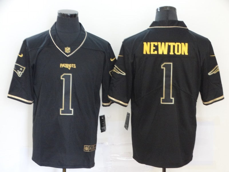Men's New England Patriots Cam Newton #1 Black Game Jersey1 football jersey product view 1