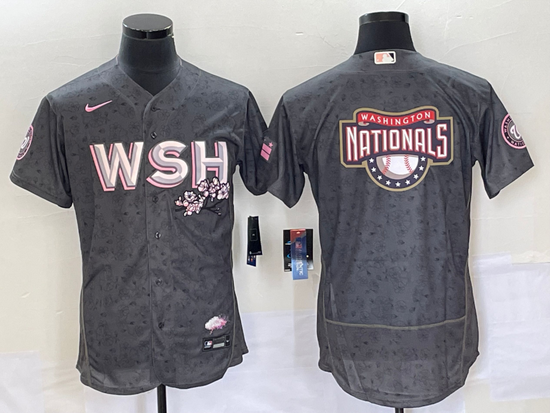 Men's Washington Nationals Gray City Connect Replica Team Jersey baseball jersey product view 1
