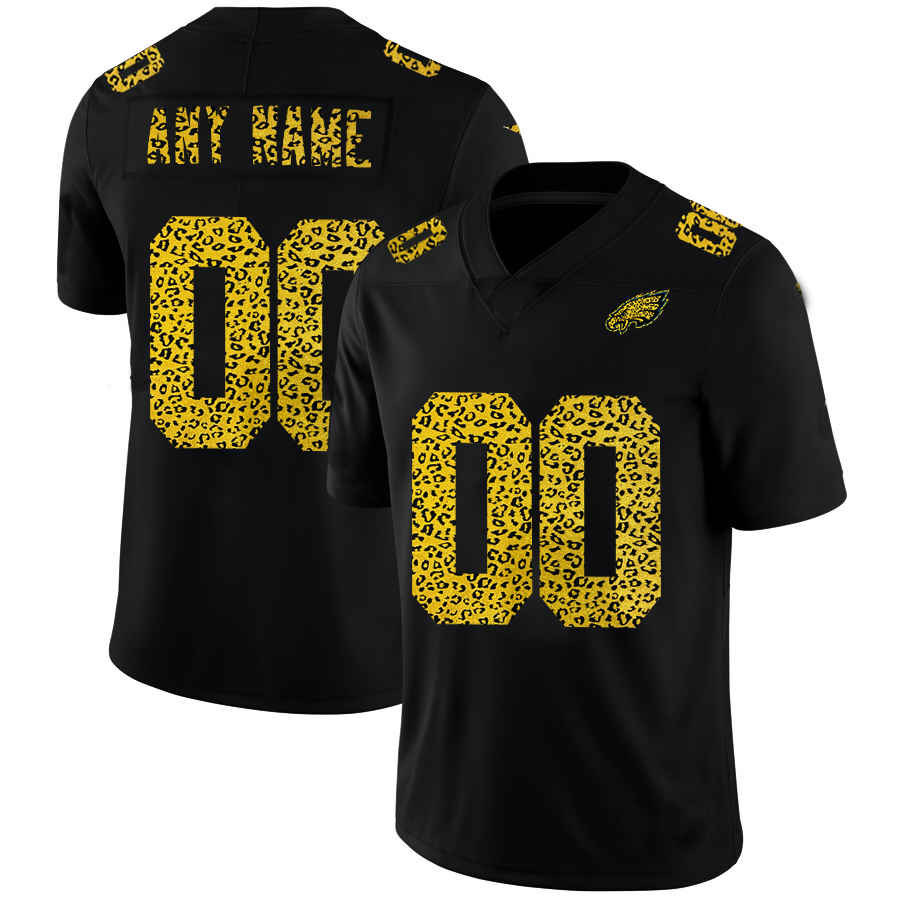 Custom1 Philadelphia Eagles Leopard Print Fashion Vapor Limited Jersey1 Black Stitched American Football Jerseys football jersey product view 1