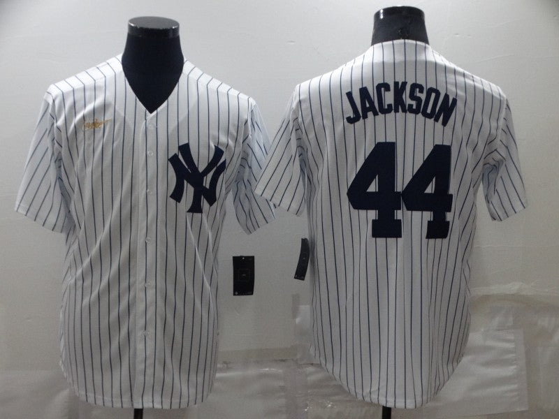 Men's New York Yankees Reggie Jackson #44 White Replica Baseball Jersey1 baseball jersey product view 1