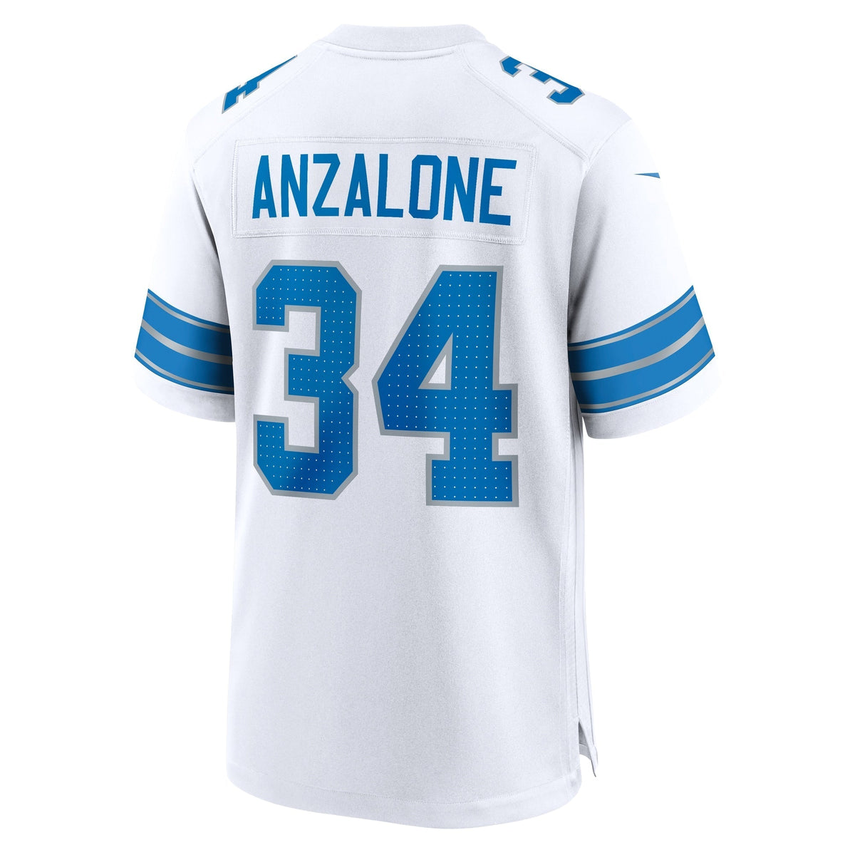 Alex Anzalone Detroit Lions Nike White Game Jersey - White football jersey product view 3