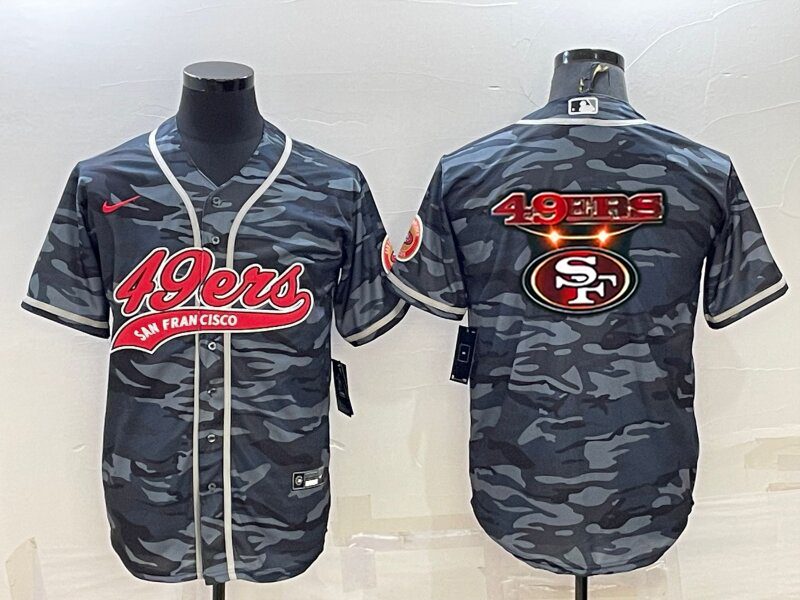 Men's San Francisco 49ers Grey Camouflage Game Jersey1 football jersey product view 1