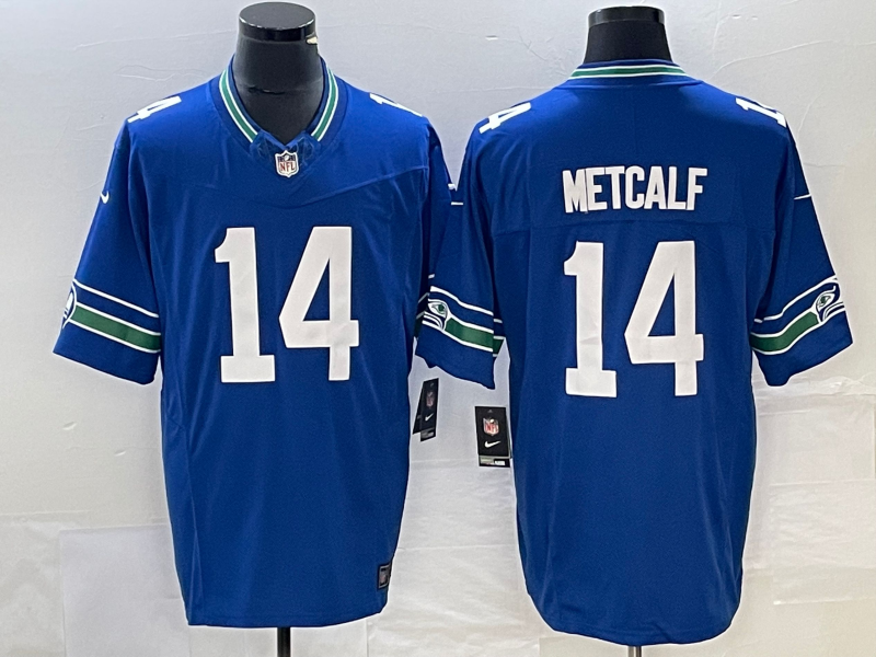 Men's Seattle Seahawks DK Metcalf #14 Royal Throwback Legend Player Jersey football jersey product view 1