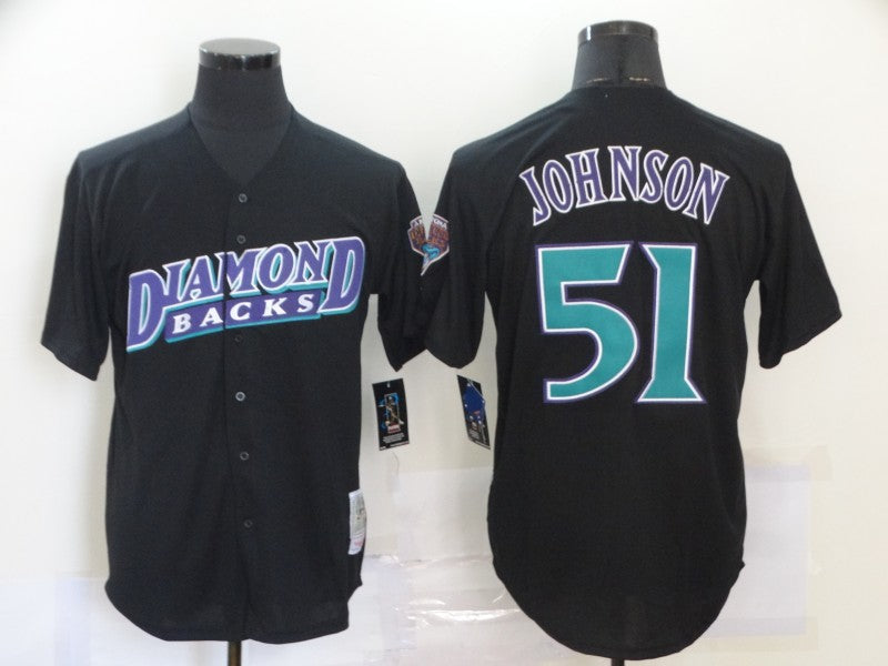 Men's Arizona Diamondbacks Randy Johnson #51 Black Replica Baseball Jersey1 baseball jersey product view 1