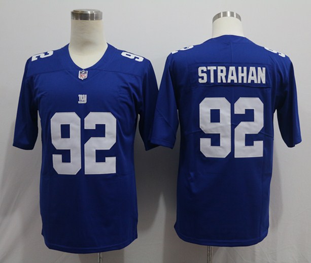 Men's New York Giants Michael Strahan #92 Blue Game Retired Player Jersey1 football jersey product view 1