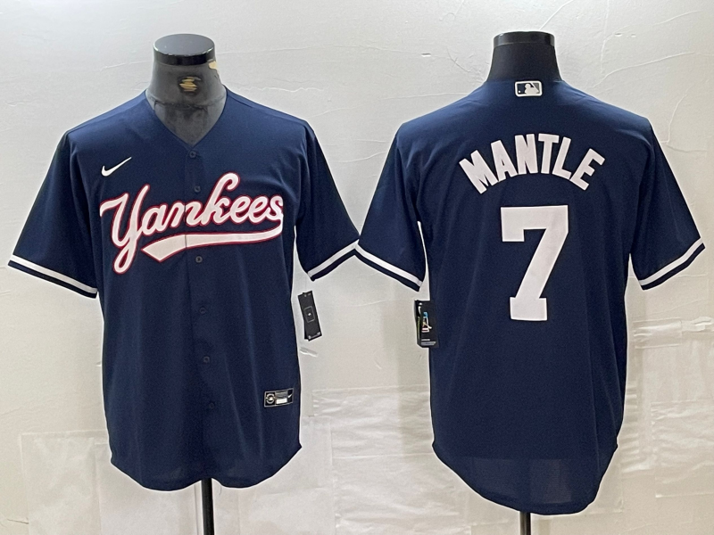 Men's New York Yankees Mickey Mantle #7 Navy Limited Player Jersey1 baseball jersey product view 1