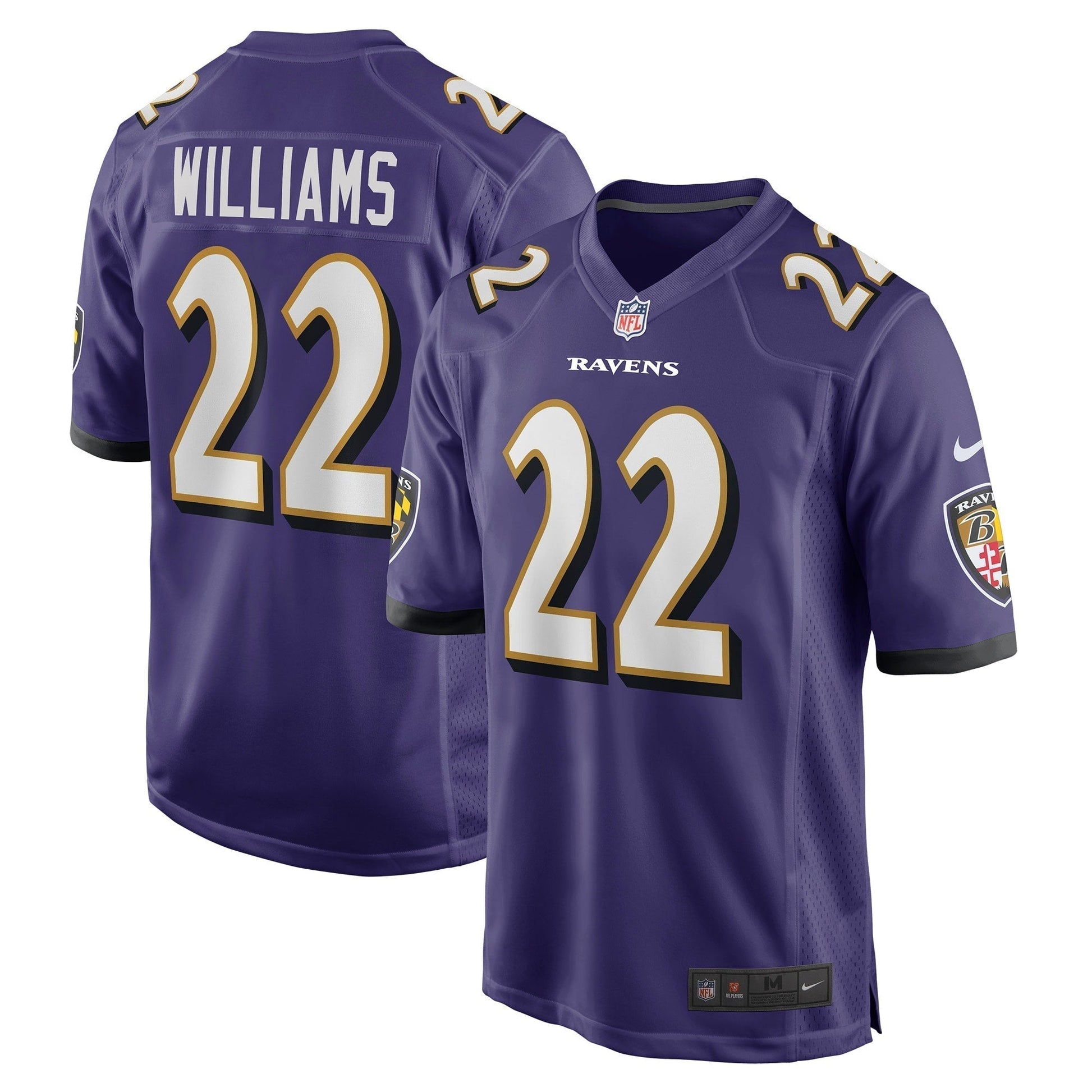 Damarion Williams Baltimore Ravens Nike Game Jersey - Purple football jersey product view 1