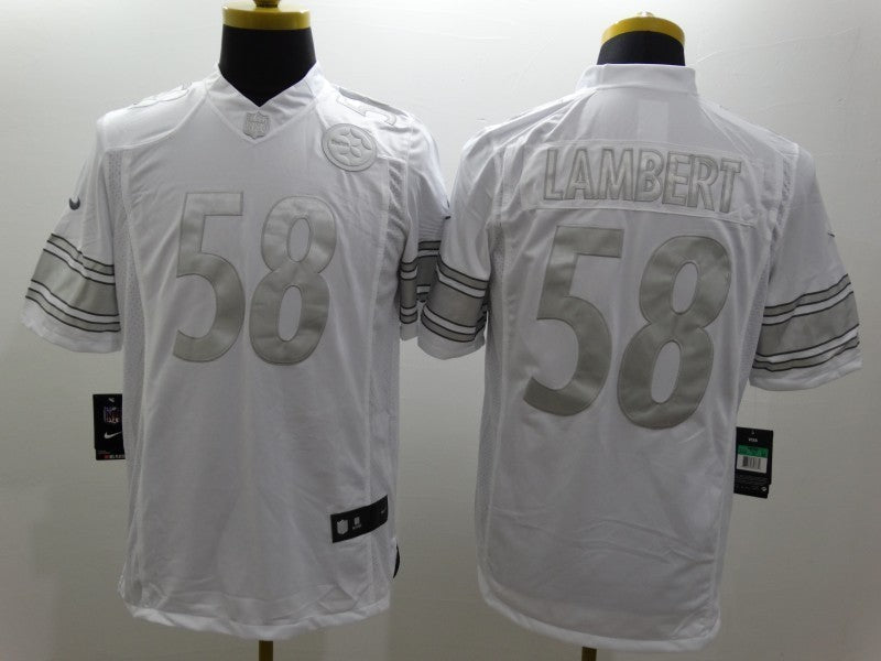 Men's Pittsburgh Steelers Jack Lambert #58 White Game Jersey1 football jersey product view 1