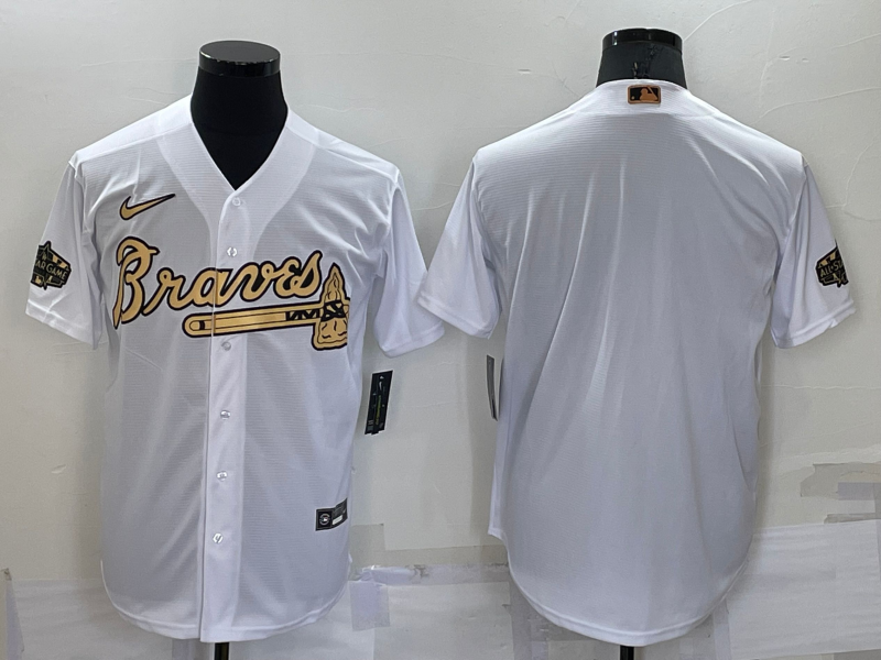 Men's Atlanta Braves White Replica Blank Jersey1 baseball jersey product view 1