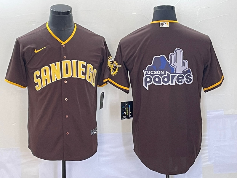 Men's San Diego Padres Brown Road Replica Team Jersey1 baseball jersey product view 1