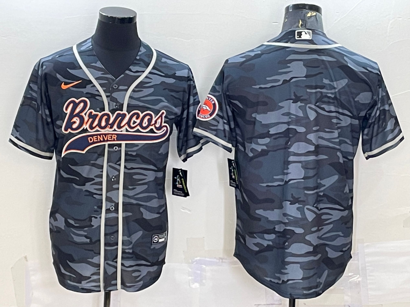 Men's Denver Broncos Grey Camouflage Blank Jersey1 football jersey product view 1