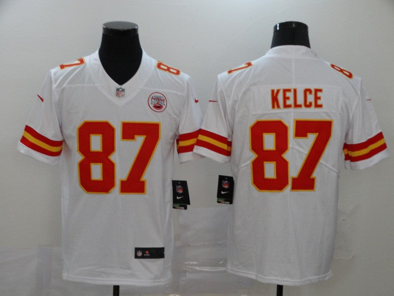 Men's Kansas City Chiefs Travis Kelce #87 White Game Jersey1 football jersey product view 1