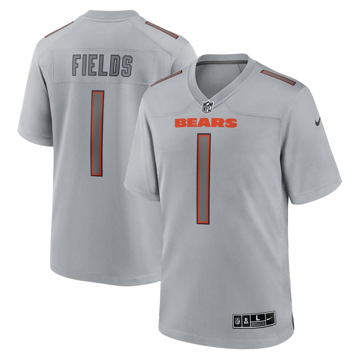 Justin Fields Chicago Bears Nike Atmosphere Fashion Game Jersey - Gray football jersey product view 1