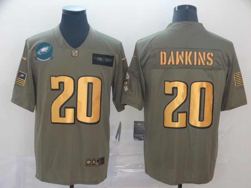 Men's Philadelphia Eagles Brian Dawkins #20 Brown Game Player Jersey1 football jersey product view 1