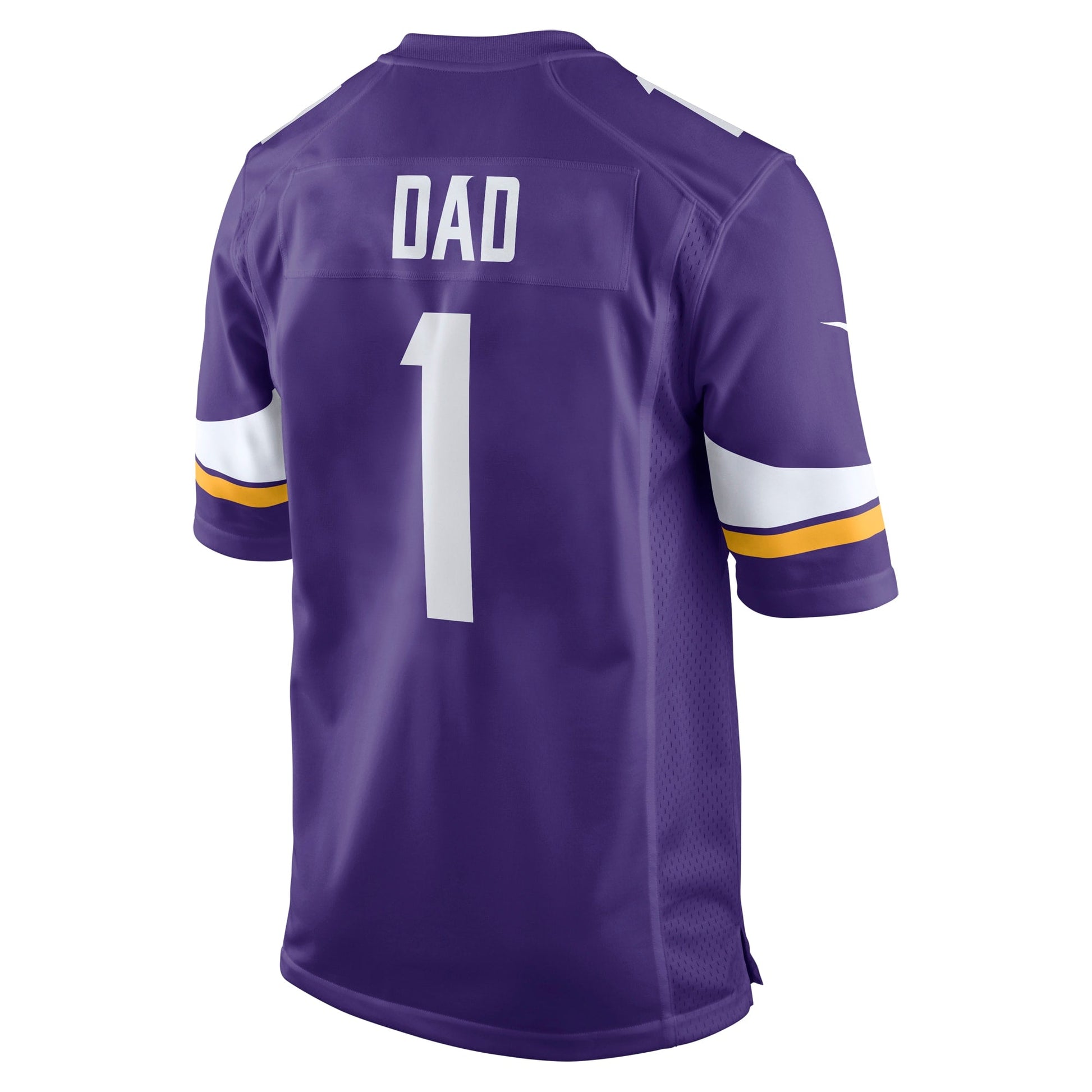 Number 1 Dad Minnesota Vikings Nike Game Jersey - Purple football jersey product view 3