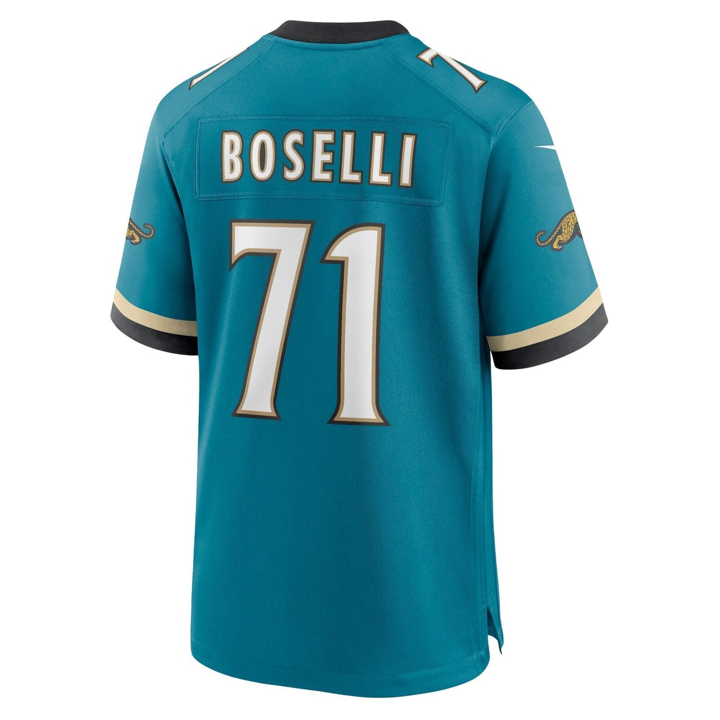 Tony Boselli Jacksonville Jaguars Nike Prowler Throwback Retired Game Jersey - Teal football jersey product view 3