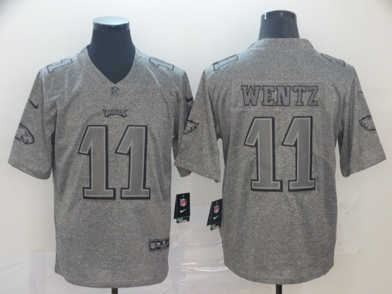 Men's Philadelphia Eagles Carson Wentz #11 Gray Player Game Jersey1 football jersey product view 1